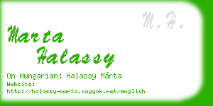 marta halassy business card